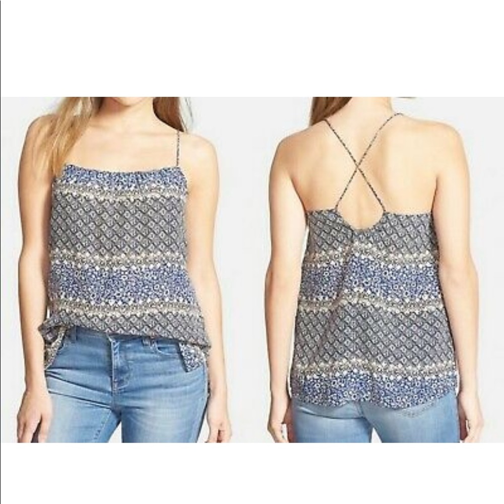Madewell Floral Moroccan Print Strappy Silk Cami